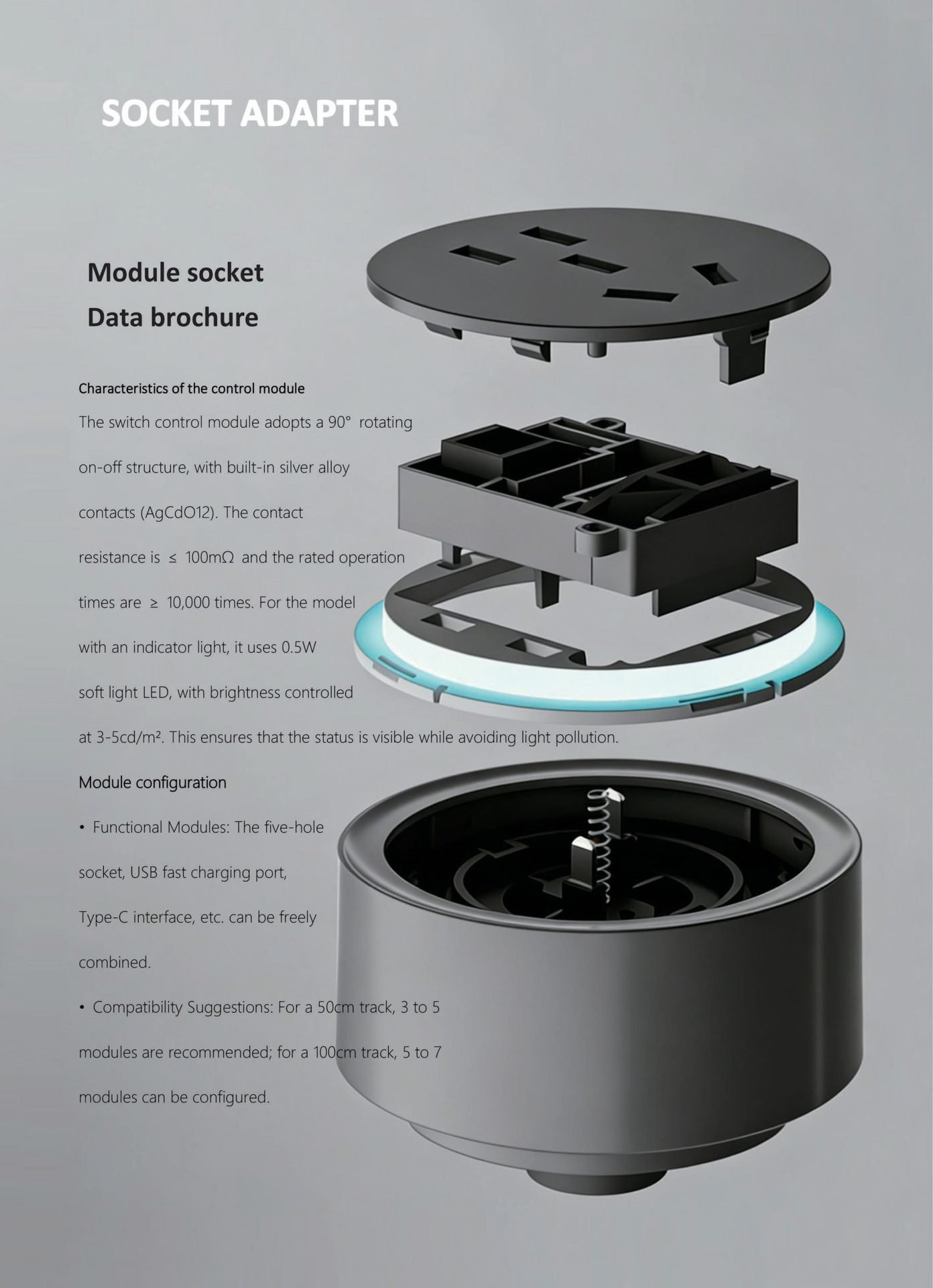 Track and modular socket from the YAMATIK catalogue